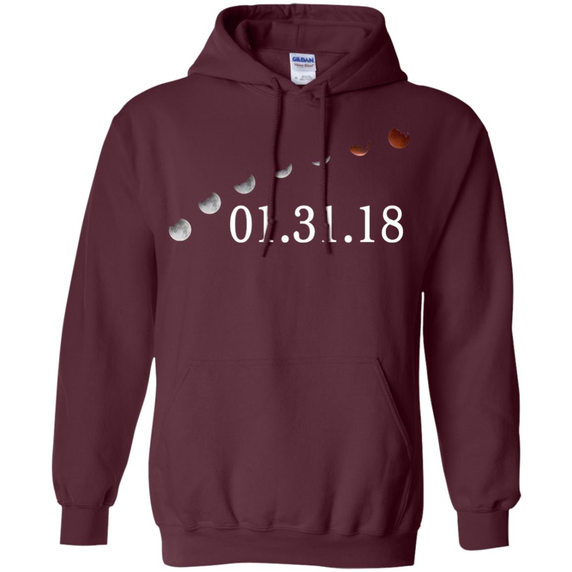 Usa Total Lunar Eclipse On January 31, 2018 T-shirt Maroon