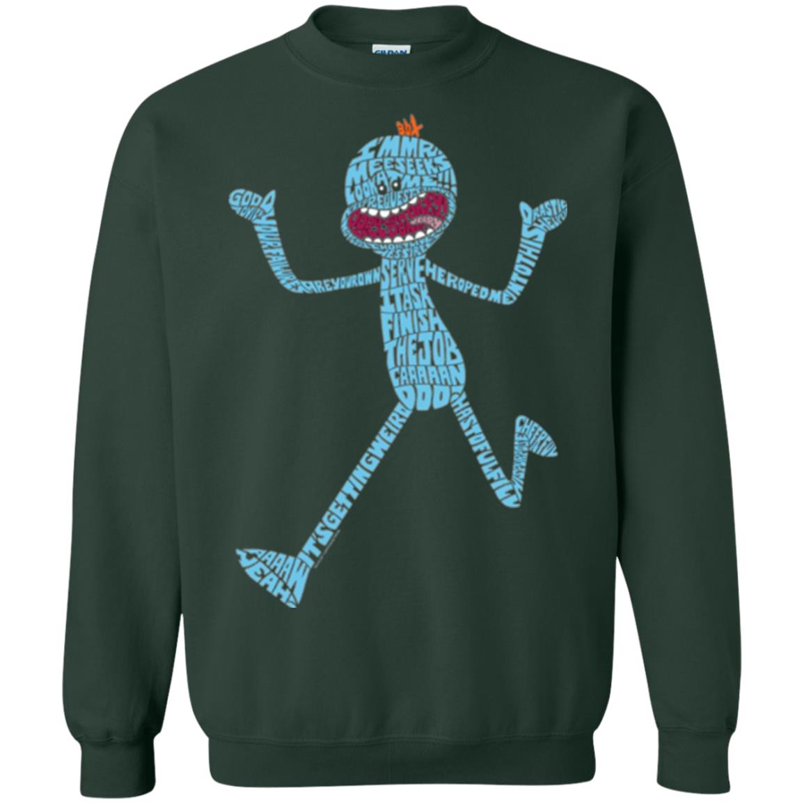 Cartoon T-shirt It_s Mr. Meeseeks Typography Forest Green