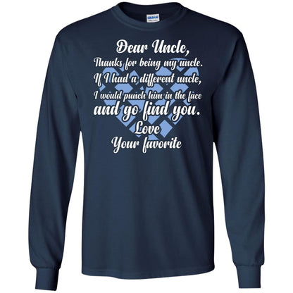 Dear Unclethank For Being My Uncle Family T-shirt Navy