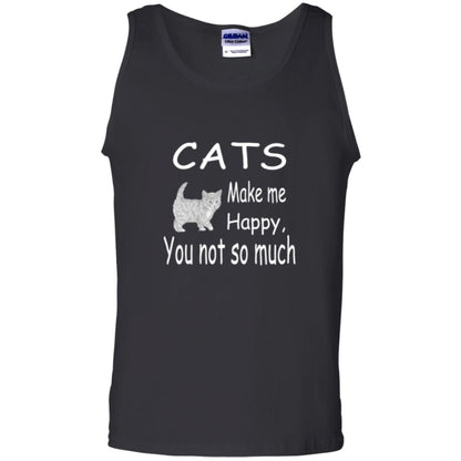 Cat Lover T-shirt Cats Make Me Happy You Not So Much Black