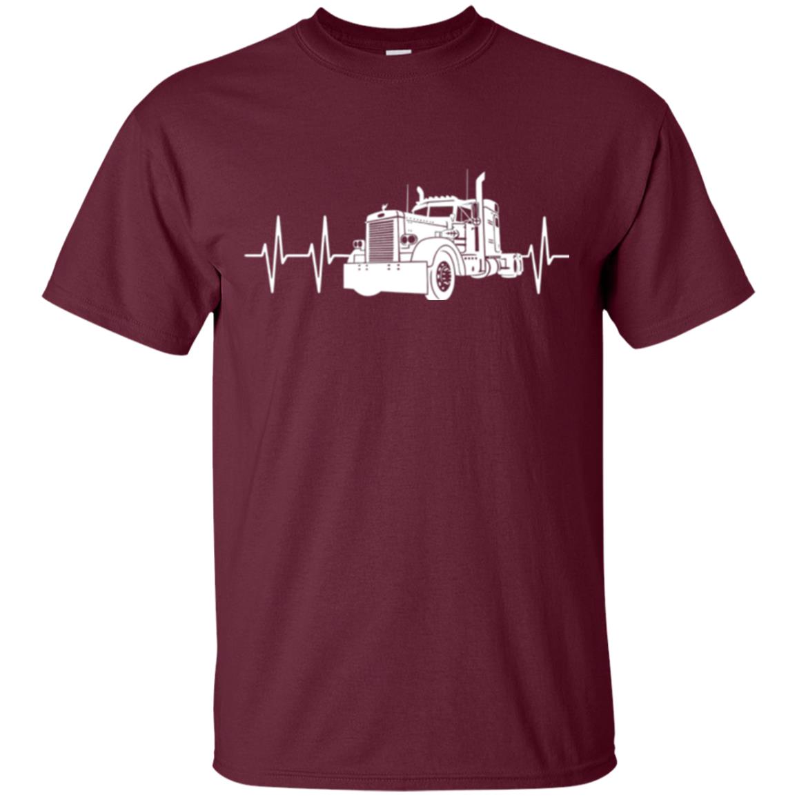 Trucking T-shirt Heartbeat Maroon