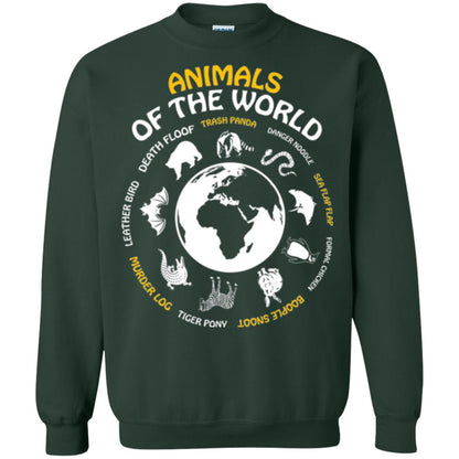 Save The Animals T-shirt Rare Animals Of The World Forest Green
