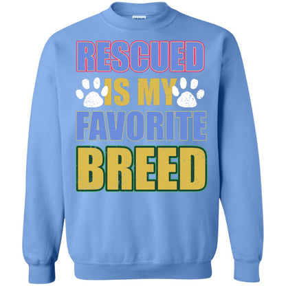 Rescued Is My Favorite Breed Shirt Carolina Blue