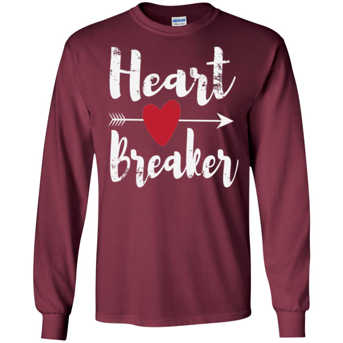 Valentines Day T-shirt Heart Breaker T-shirt Maroon
