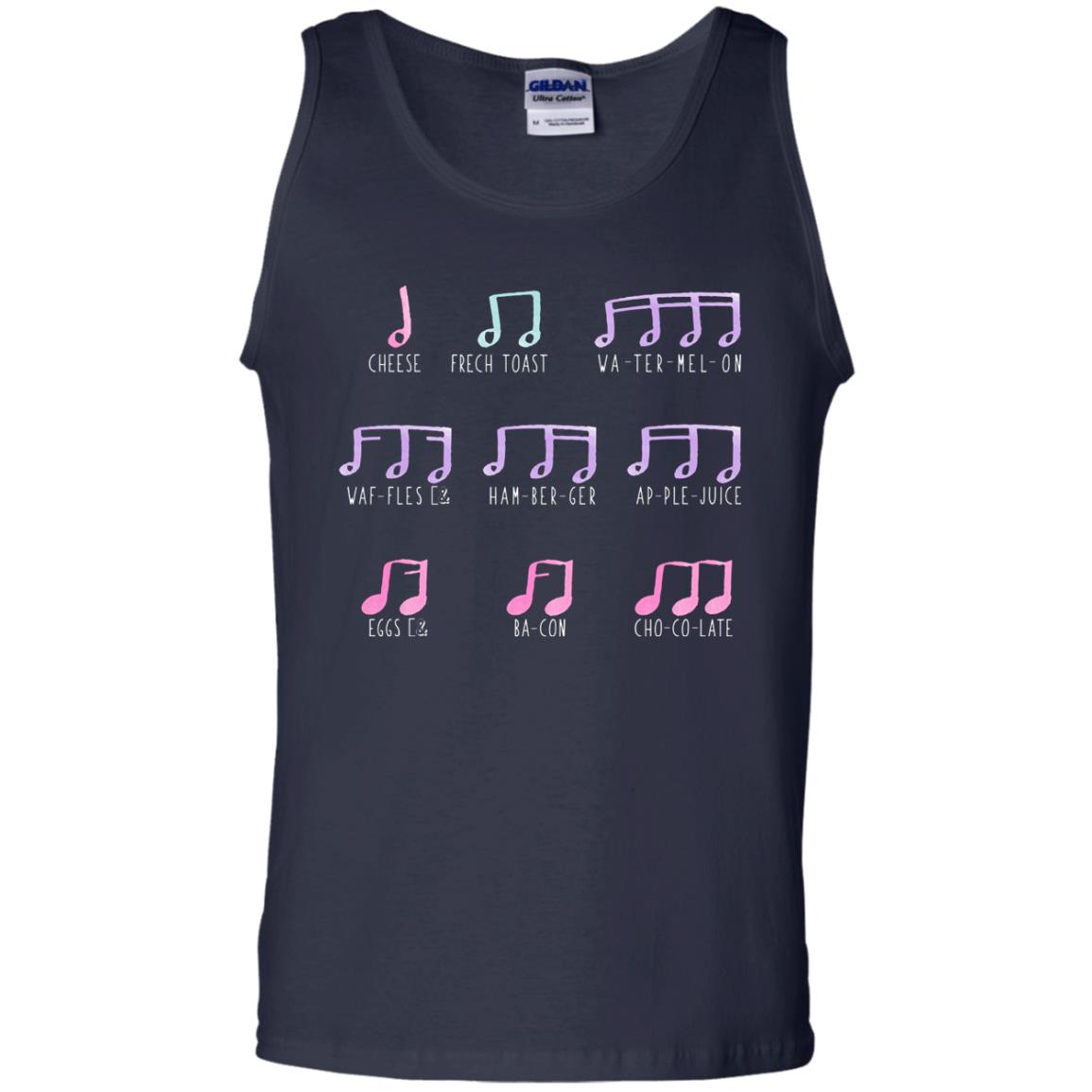 Music Is Like Food Funny Music Note Shirt Navy
