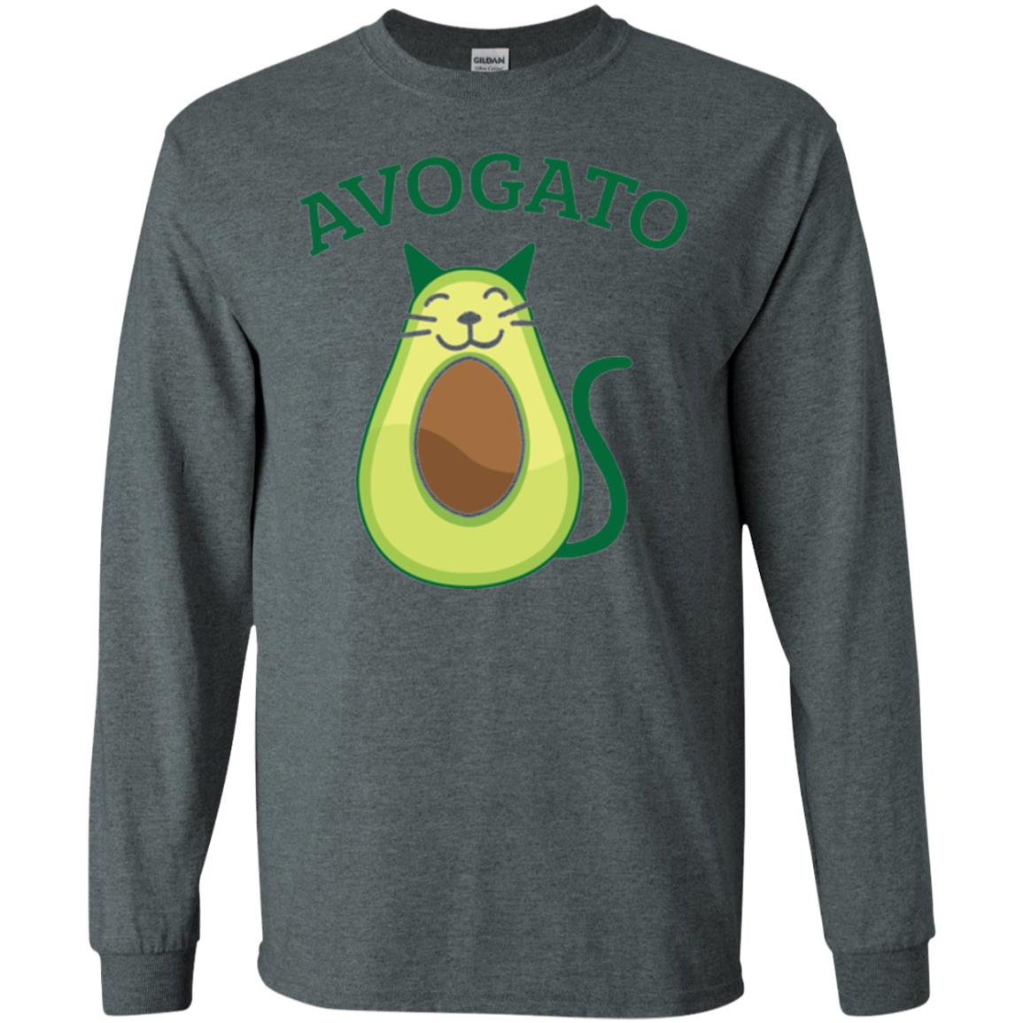Avogato Avocado Cat Kitty Funny Meow T-shirt Dark Heather