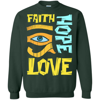 Faith Hope Love Christian T-shirt Forest Green