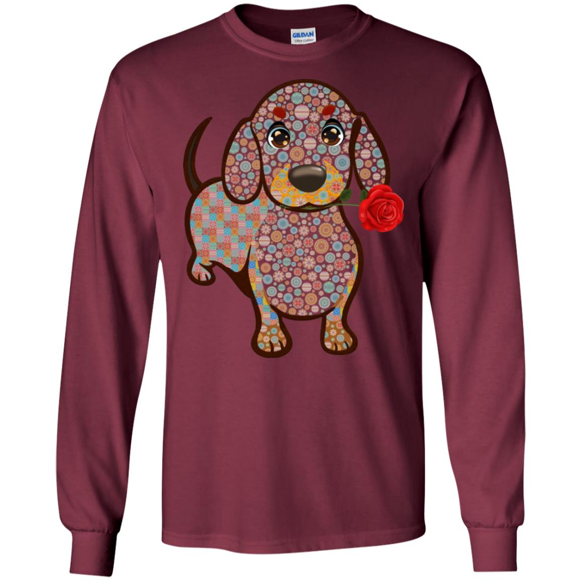Dachshund Quilts Idea Gift Shirt For Mens Womens Maroon