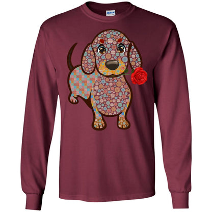 Dachshund Quilts Idea Gift Shirt For Mens Womens Maroon