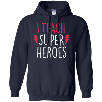 Cute Teacher T-shirt I Teach Super Heroes Navy