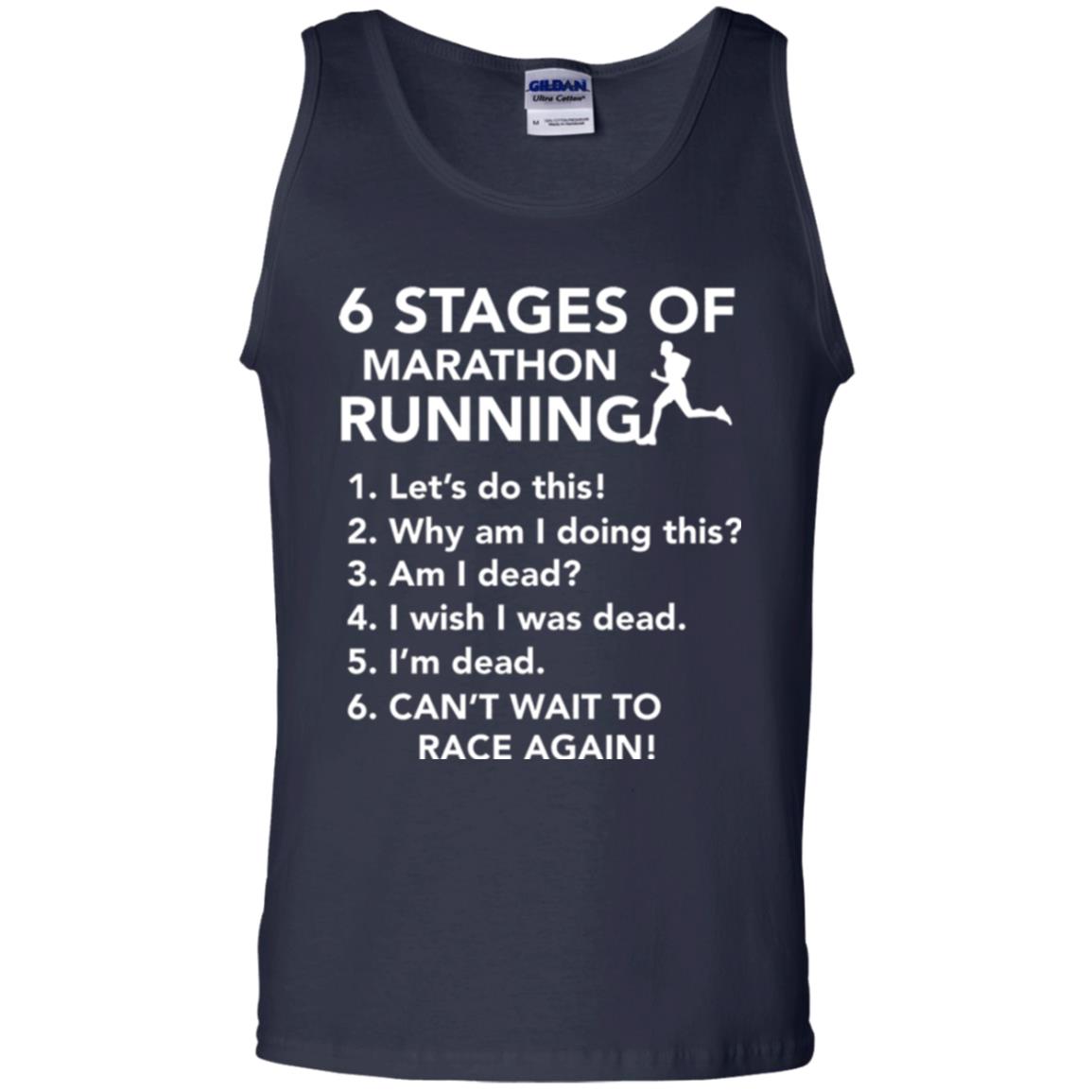 Runner T-shirt 6 Stages Of Marathon Running Navy