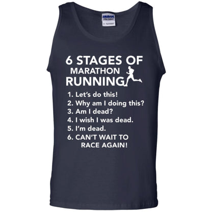 Runner T-shirt 6 Stages Of Marathon Running Navy