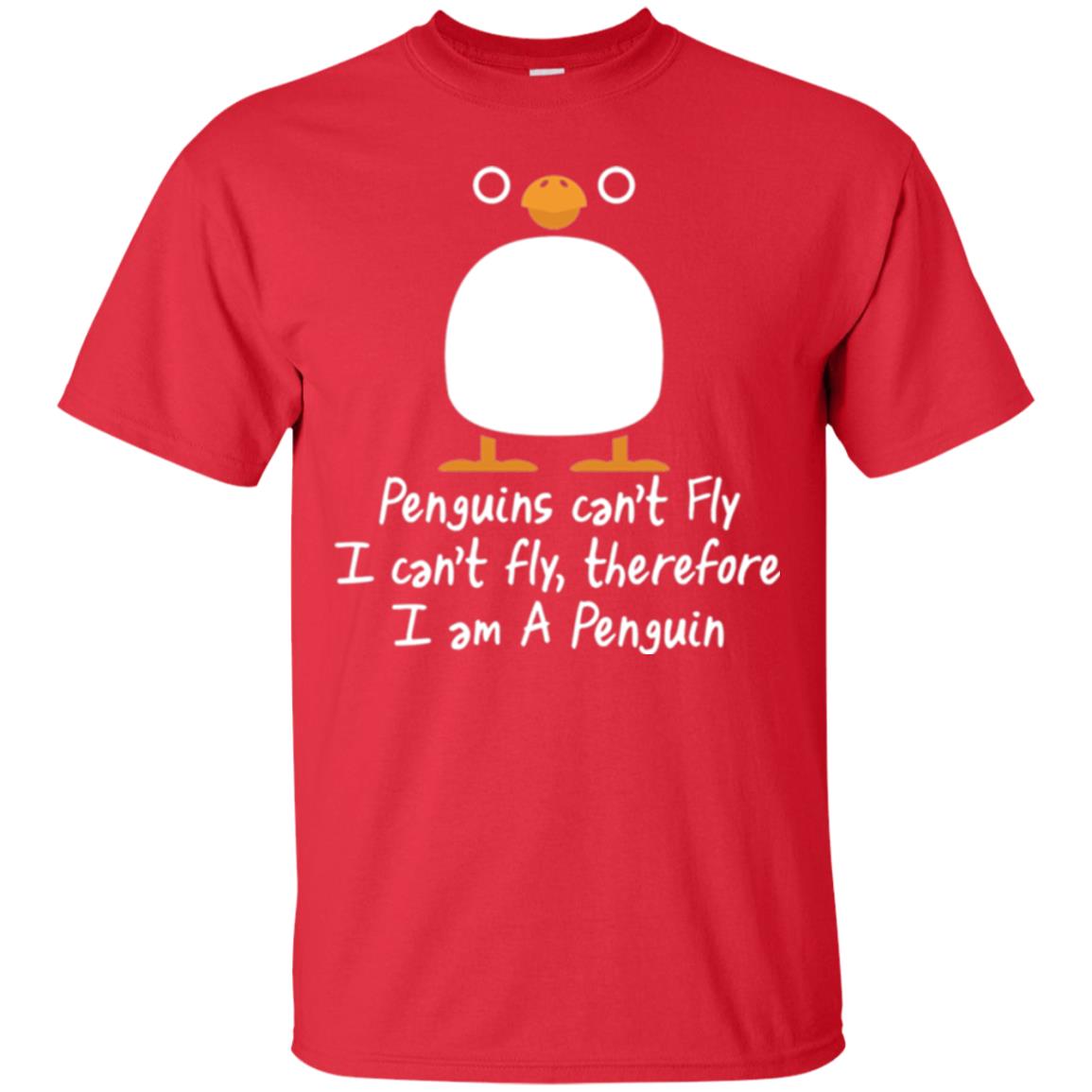 Penguin T-shirt I Can_t Fly Red