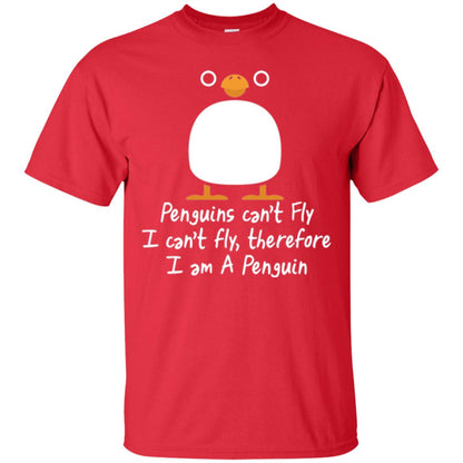 Penguin T-shirt I Can_t Fly Red