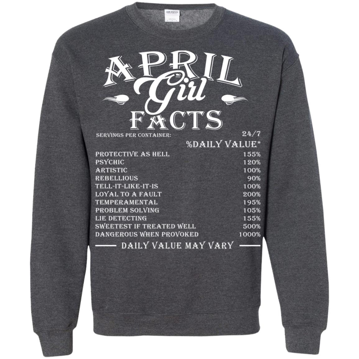 April Girl Facts T-shirt Dark Heather