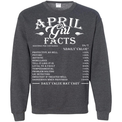 April Girl Facts T-shirt Dark Heather
