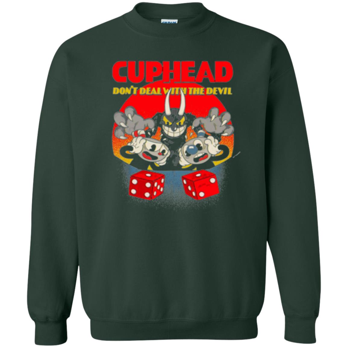 Gamer T-shirt Cuphead Don_t Deal With The Devil Forest Green