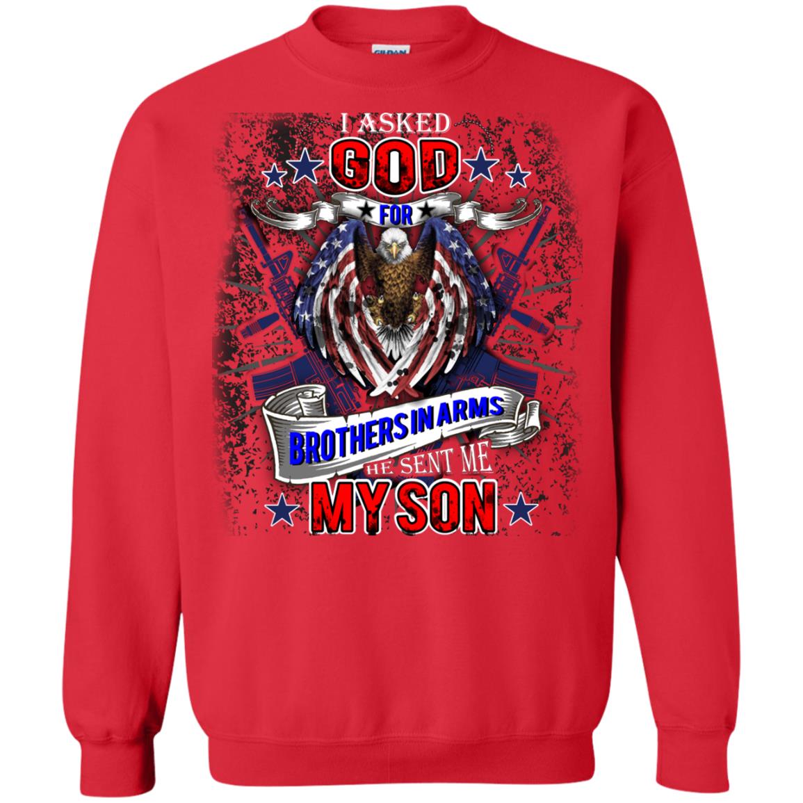 God Sent Me My Veteran Son Daddy T-shirt Red