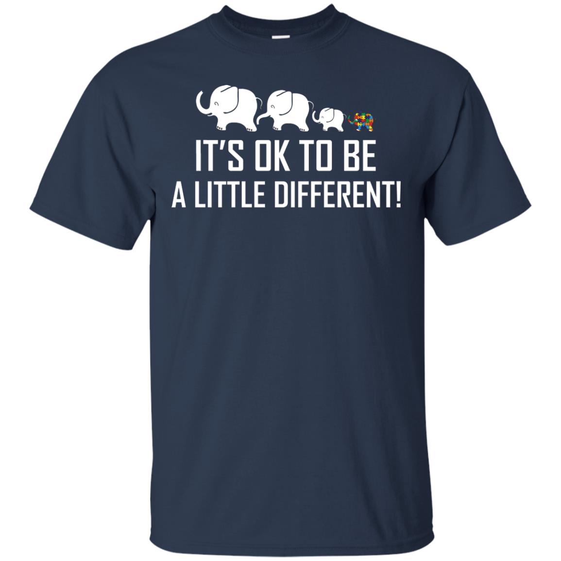 It_s Ok To Be A Little Different Autism Elephant Shirt Navy