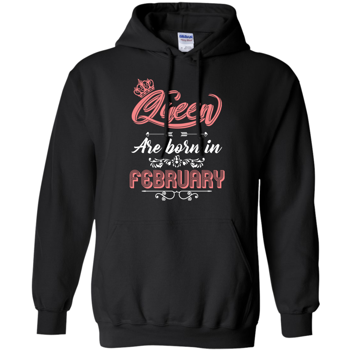 Brithday T-Shirt Queen Are Born In February Black