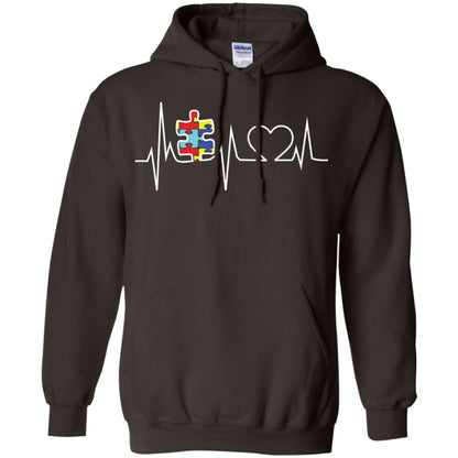 Autism Puzzle Heartbeat Autism Awareness Shirt Dark Chocolate