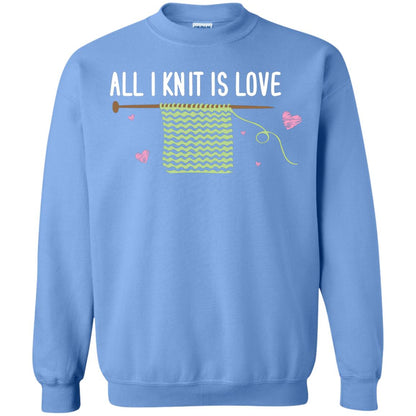 All I Knit Is Love Crocheting Lover Shirt Carolina Blue