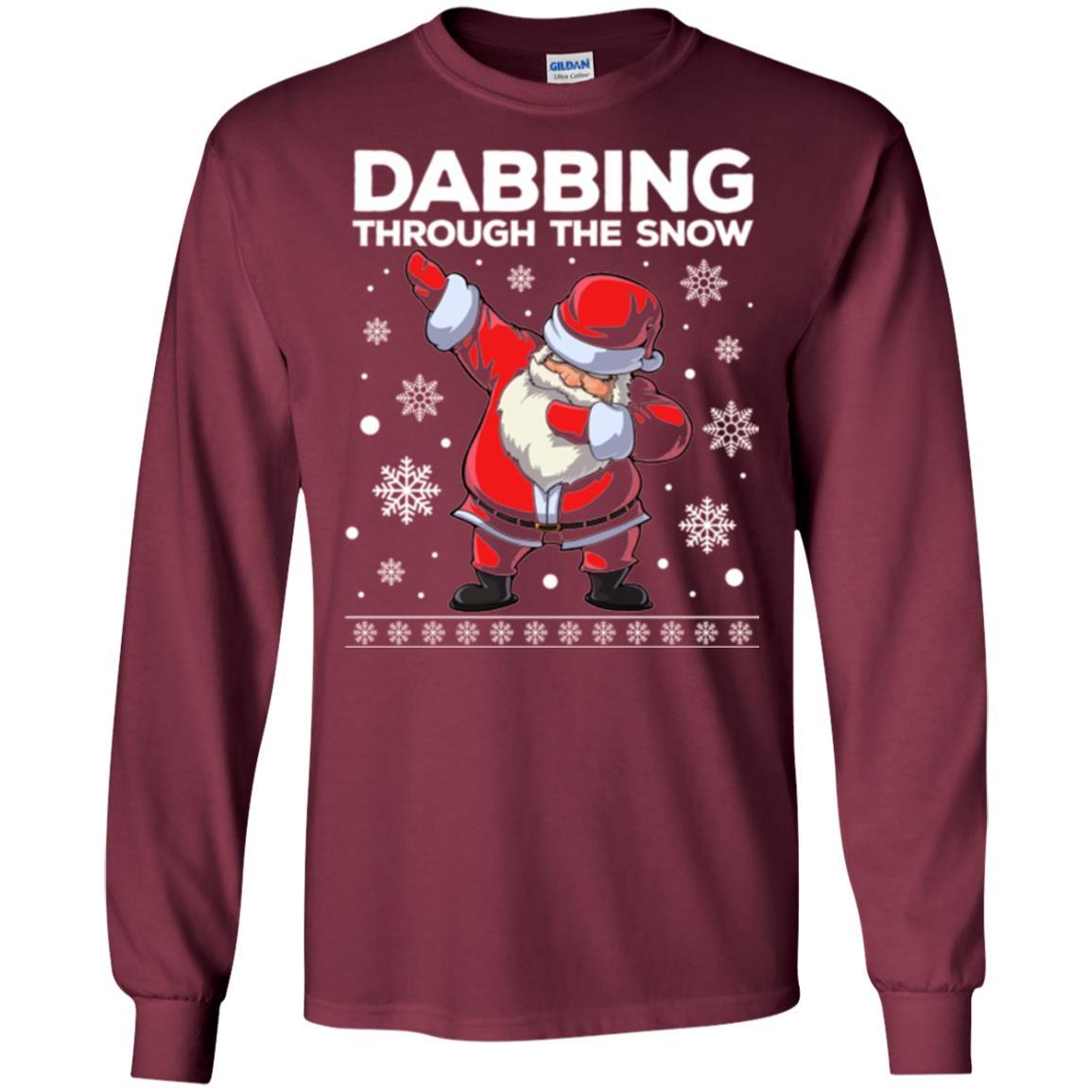 Christmas T-shirt Dabbing Through The Snow T-shirt Maroon