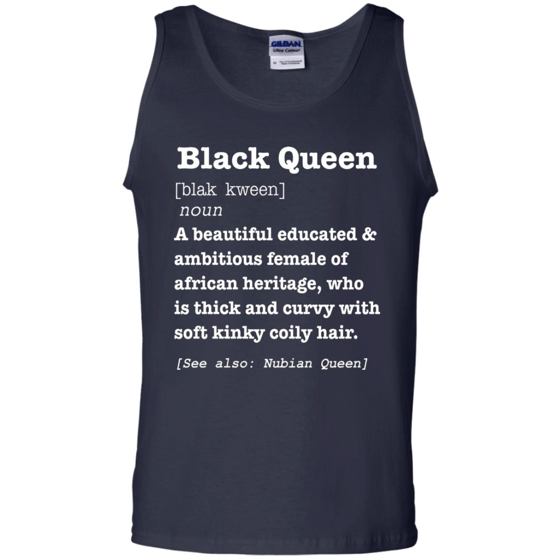 African Pride Melanin Educated T-shirt Black Queen Definition Navy