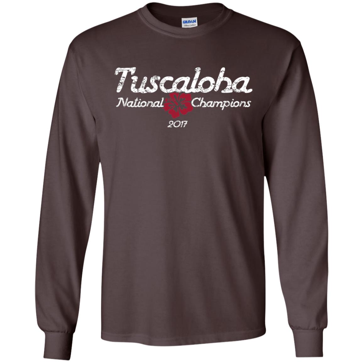 Football T-shirt Alabama Tuscaloha National Champions 2017 Dark Chocolate