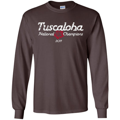 Football T-shirt Alabama Tuscaloha National Champions 2017 Dark Chocolate