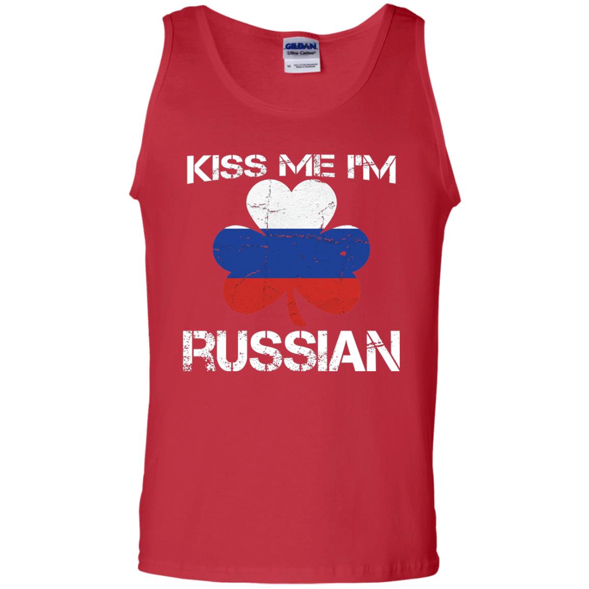 Kiss Me Russian Distressed St. Patrick_s Day 2018 T-shirt Red