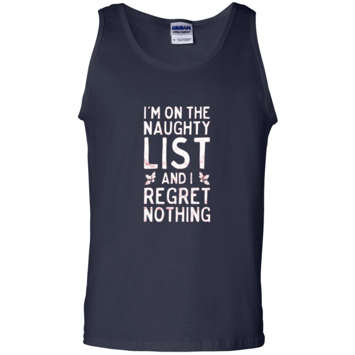 Christmas T-shirt I_m On The Naughty And I Regret Nothing Navy