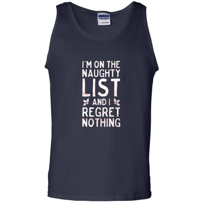 Christmas T-shirt I_m On The Naughty And I Regret Nothing Navy