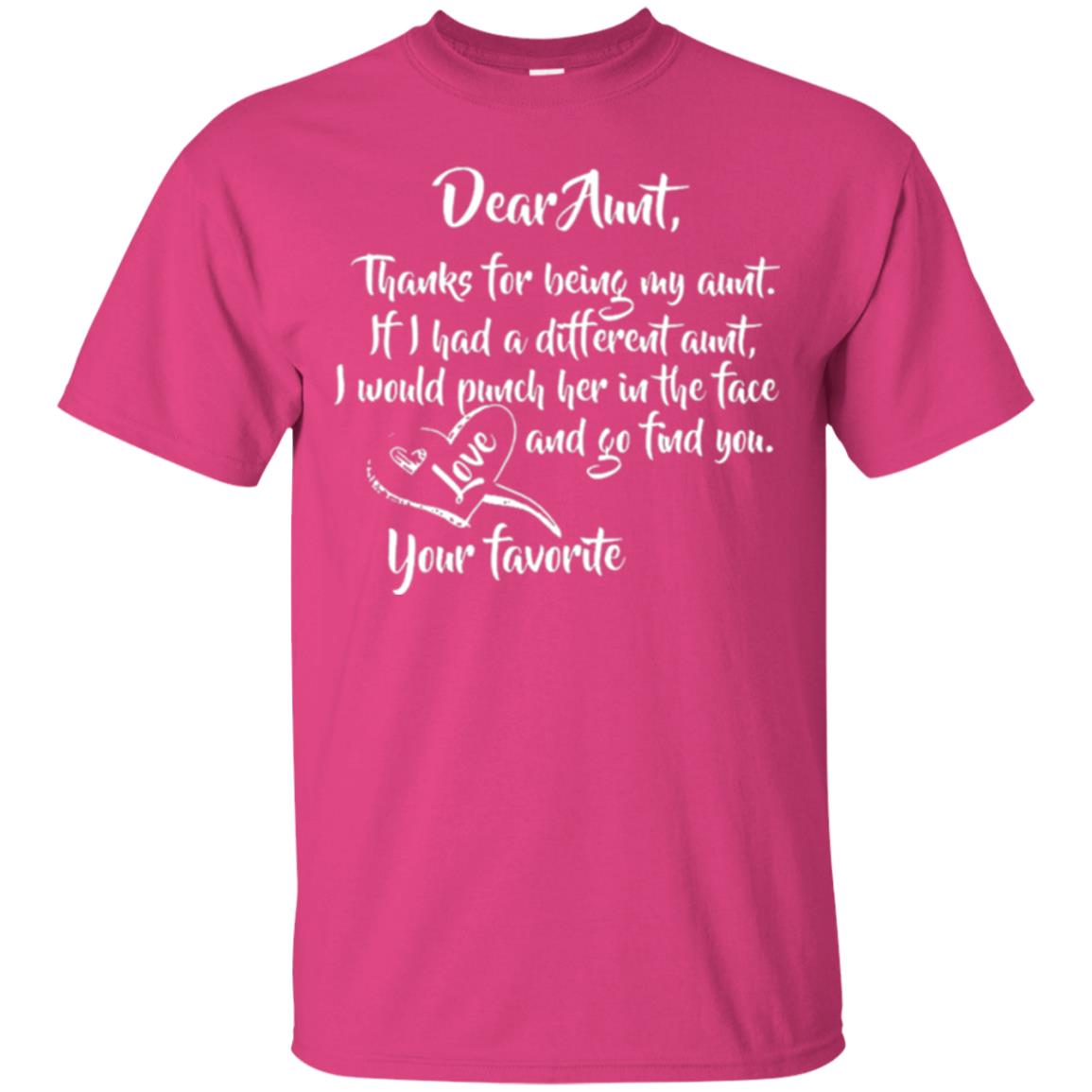 Family T-shirt Dear Aunt Thanks For Being My Aunt Heliconia