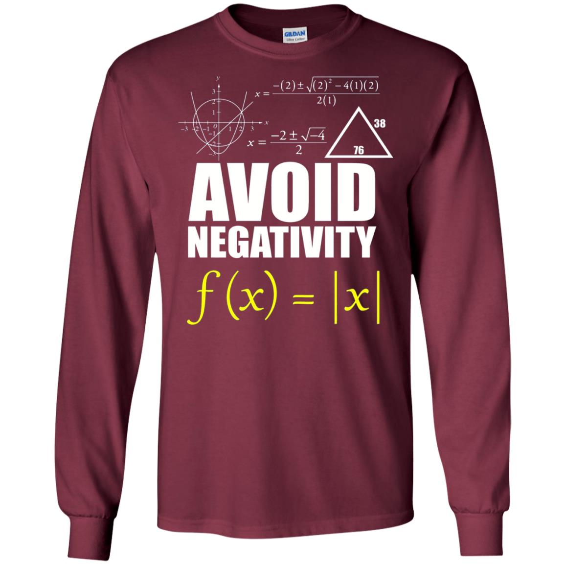 Avoid Negativity Math Teacher T-shirt Maroon