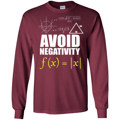 Avoid Negativity Math Teacher T-shirt Maroon