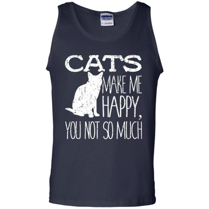 Cat Lover T-shirt Cats Make Me Happy You Not So Much Navy
