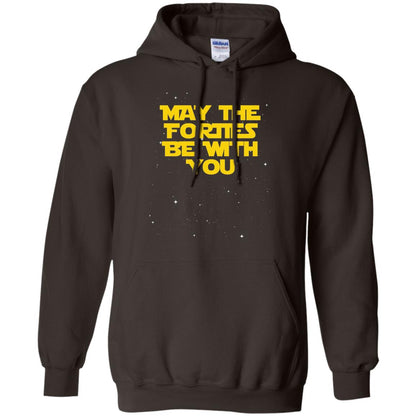 May The Forties Be With You Funny 40th Birthday Shirt Dark Chocolate