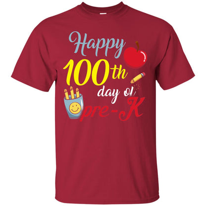 Kindergarter T-shirt Happy 100th Day Of Pre-k Cardinal