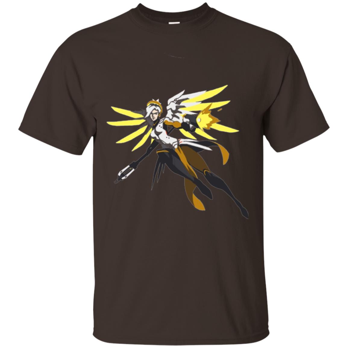 Overwatch Mercy Battle Ready Spray T-shirt Dark Chocolate