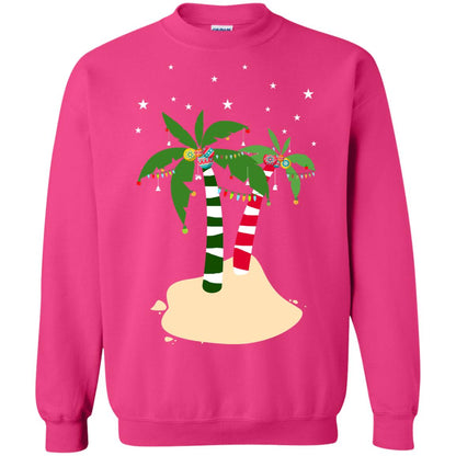 Decorated Tropical Coconut Tree Merry X-mas 2018 Gift Shirt Heliconia