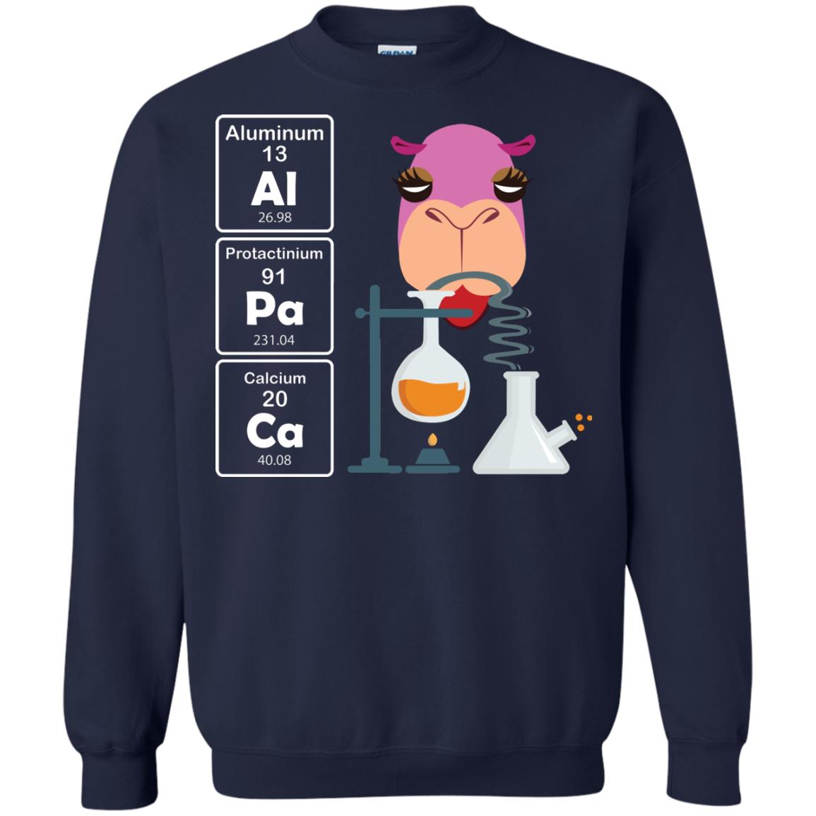 Al-pa-ca Funny Element Chemistry Alpaca Lover Shirt Navy