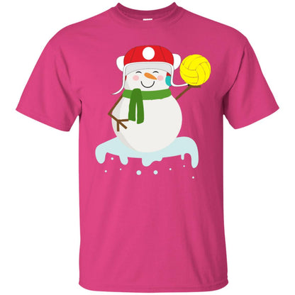 Snowman Play Waterpolo Sport X-mas Shirt Heliconia