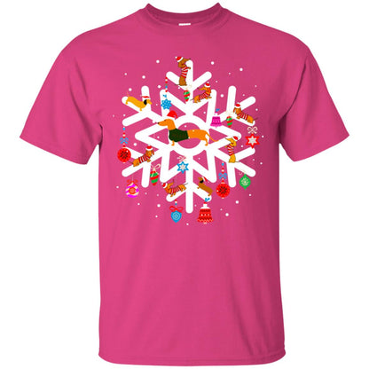 Winter Snow Flower Decorating Bauble And Dachshund X-mas Gift Shirt Heliconia