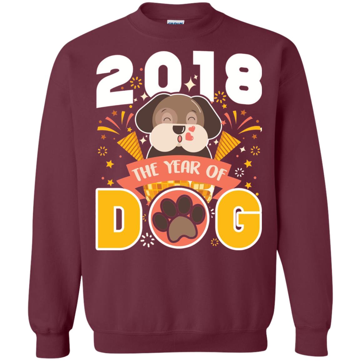 Funny Chinese New Year T-shirt 2018 The Year Of Dog Maroon