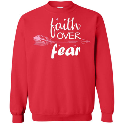 Faith Over Fear Arrow Christian Shirt Red