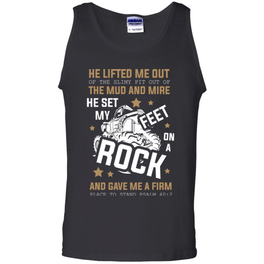 Christian T-shirt He Lifted Me Out Of The Slimy Pit Out Of The Mud And Black
