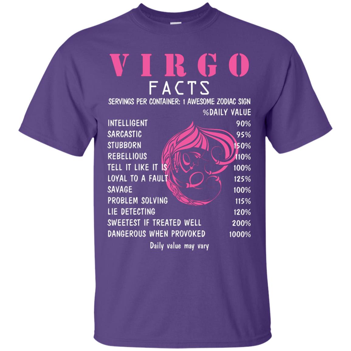 Virgo Facts 1 Awesome Zodiac Sign Gift Shirt For Virgo Horoscope Purple