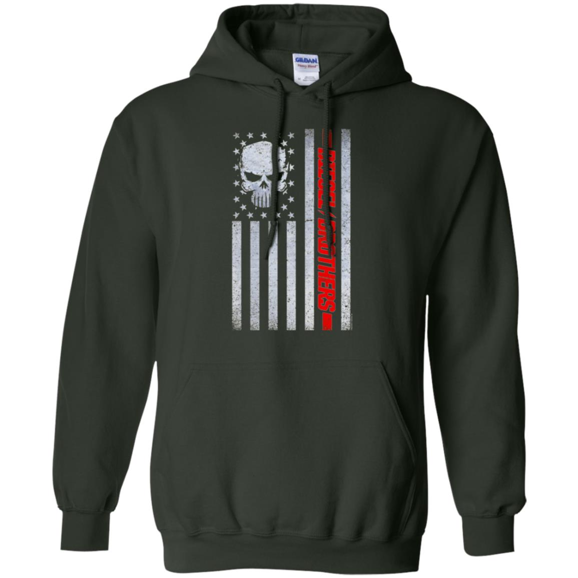 Grungy American Flag Skull Diesel Brothers T-shirt Forest Green