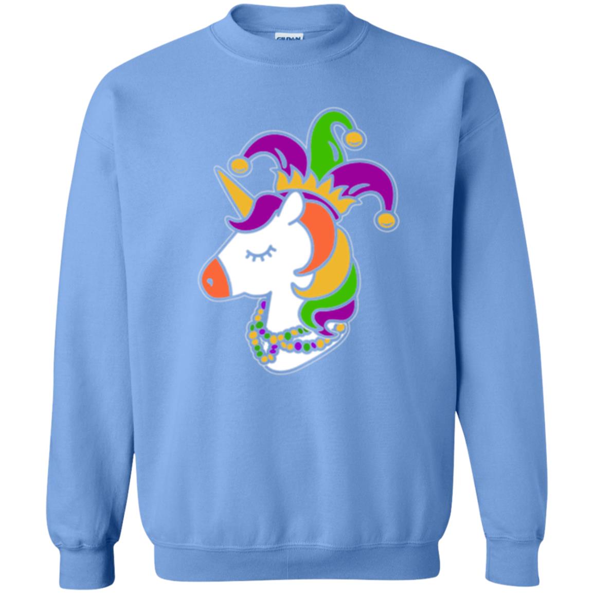 Mardi Gras Unicorn T-shirt Carolina Blue